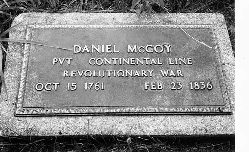 Daniel McCoy headstone Revolutionary War soldiers buried in Adams County