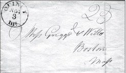 Quincy IL Envelope 1800 Mailing a letter in the early 1800s was expensive