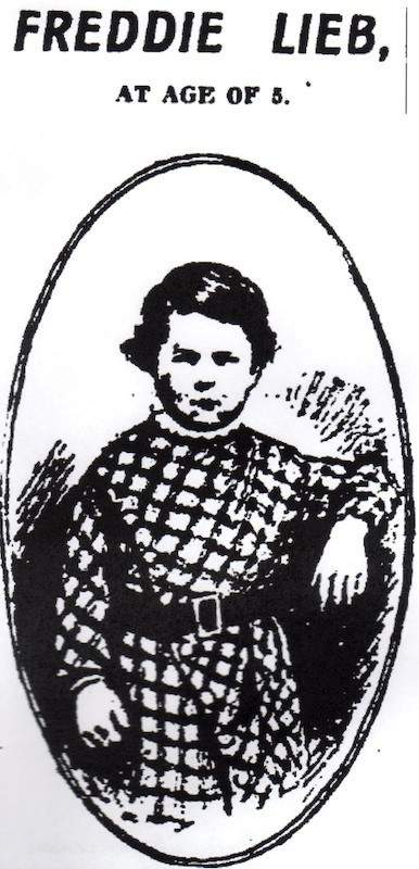 Drawing of Freddie Lieb 'Chubby faced little chap' of 5 vanished in 1871