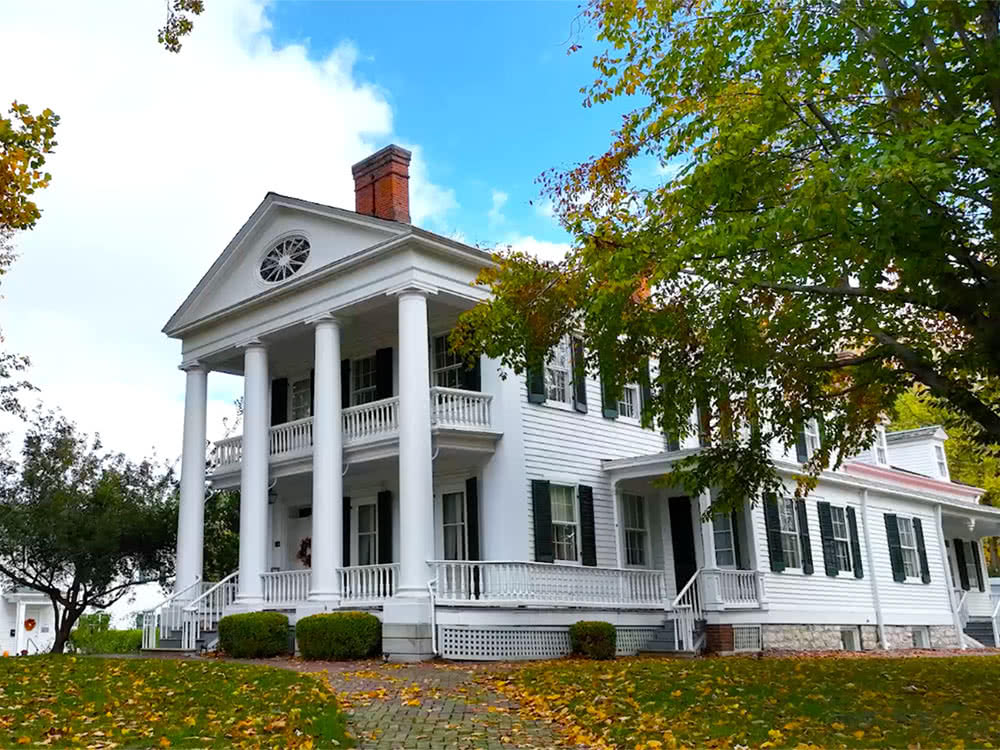 John Wood Mansion in the fall