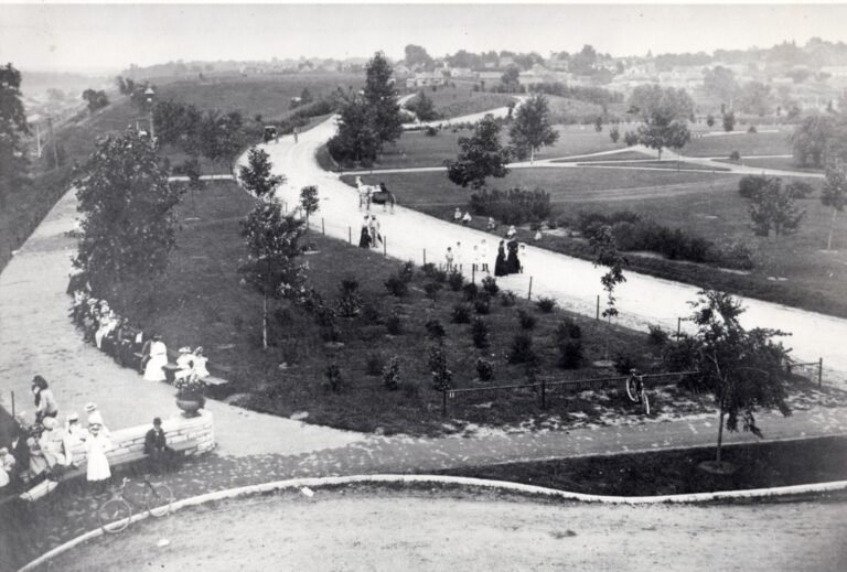 A view of Riverview Park at the turn of the 20 th century from its observatory. (Courtesy
of the Historical Society of Quincy and Adams County.)