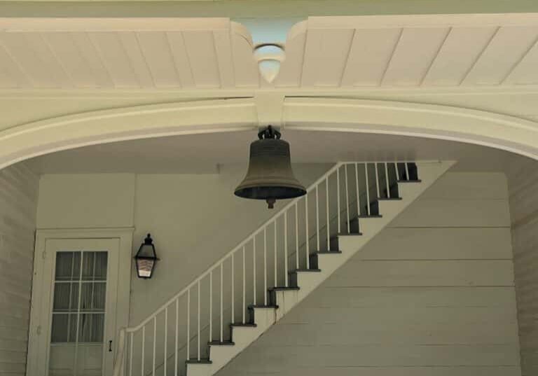 The 1834 Lords Barn bell now can be seen in an alcove on the south side of the
Governor John Wood Mansion. (Courtesy of the Historical Society of Quincy and Adams County.)